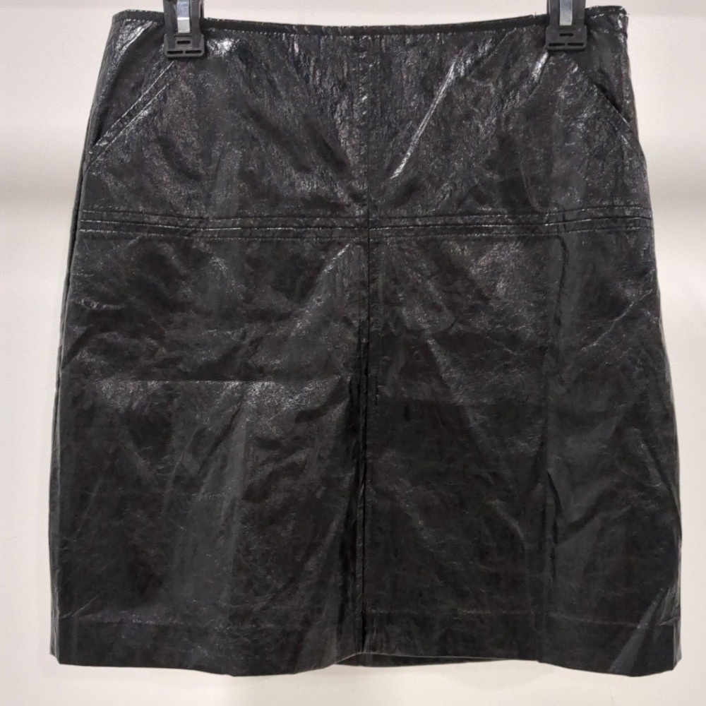 Sanctuary‎ Broadway Black Faux Leather Mini Skirt Pockets Lined Womens Vegan 4